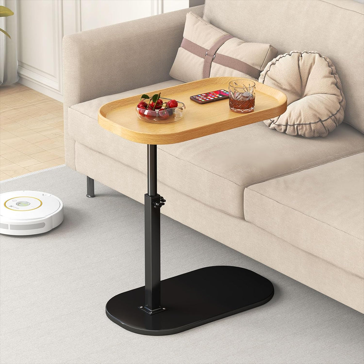 Height Adjustable Rotatable Home Office Desk Easy Clean Side Table