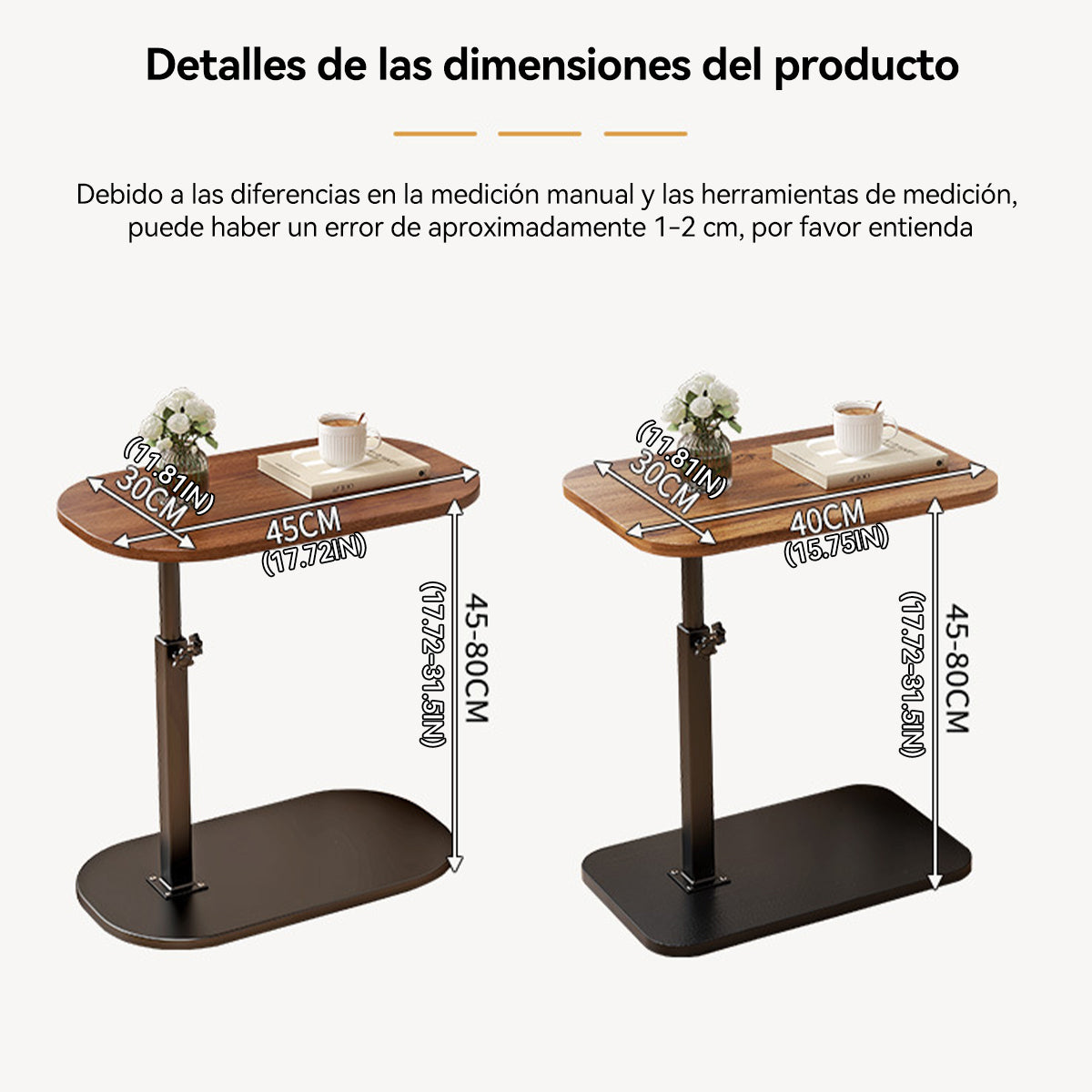 Height Adjustable Rotatable Home Office Desk Easy Clean Side Table