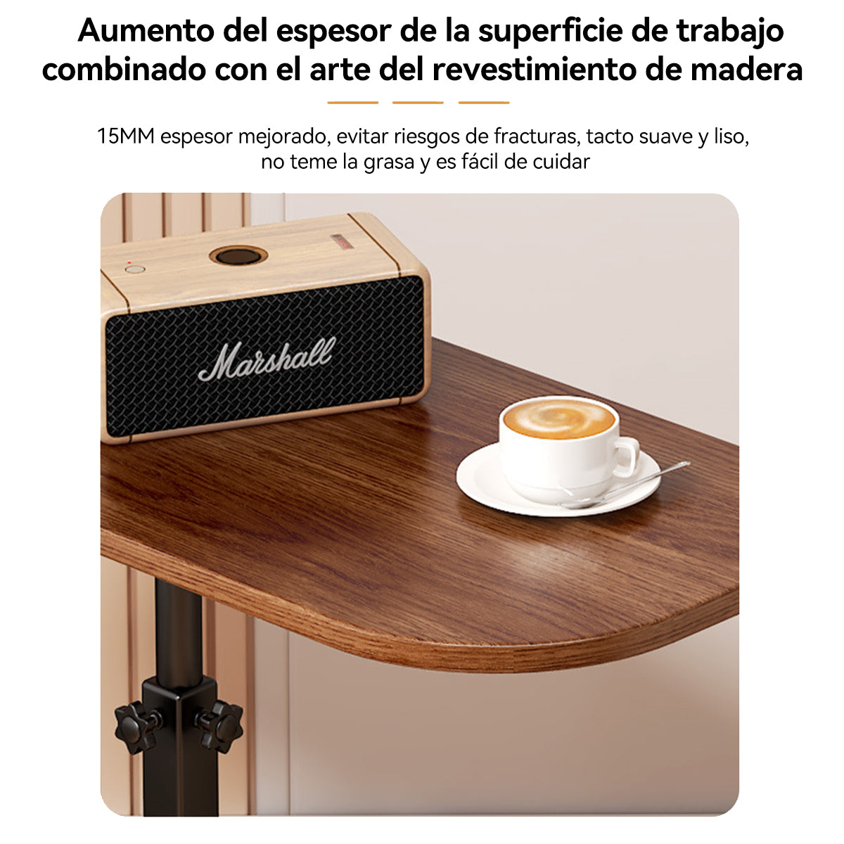 Height Adjustable Rotatable Home Office Desk Easy Clean Side Table