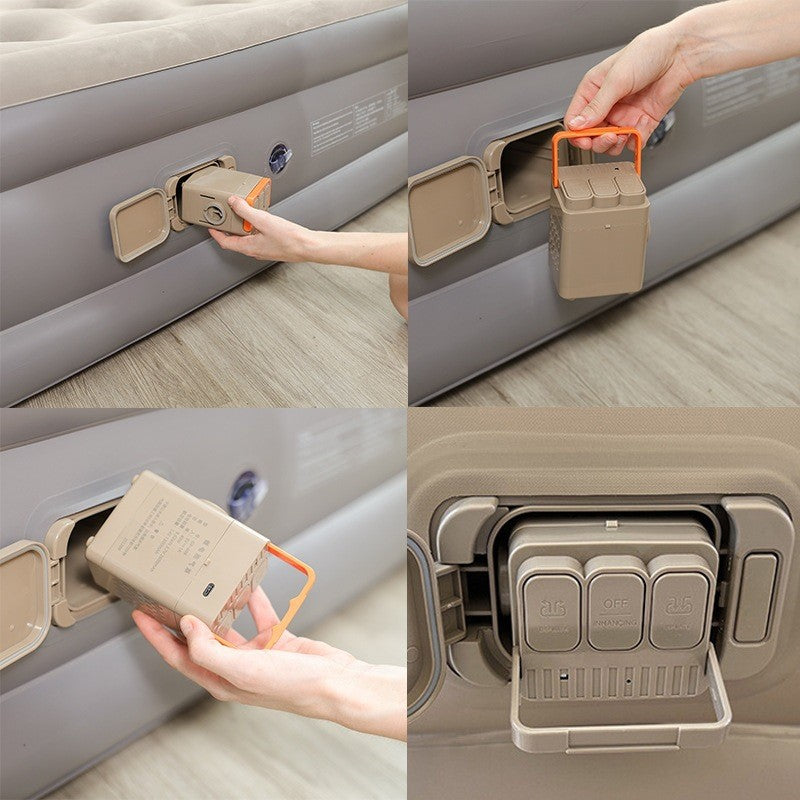 Ljustra Camping Air Bed with Backrest Inflatable Mattress 2 Persons