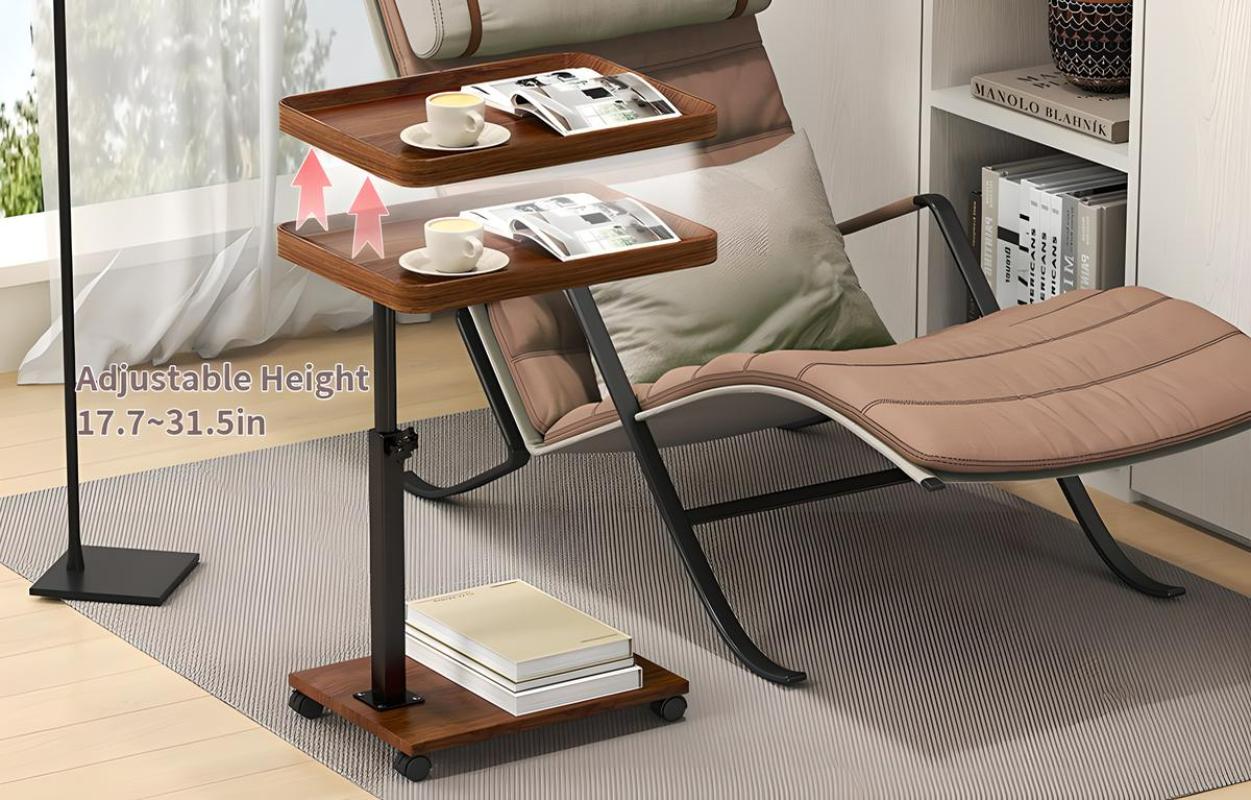 Ljustra 360° Rotatable Laptop Desk Adjustable Rolling Cart Sofa Tray Table