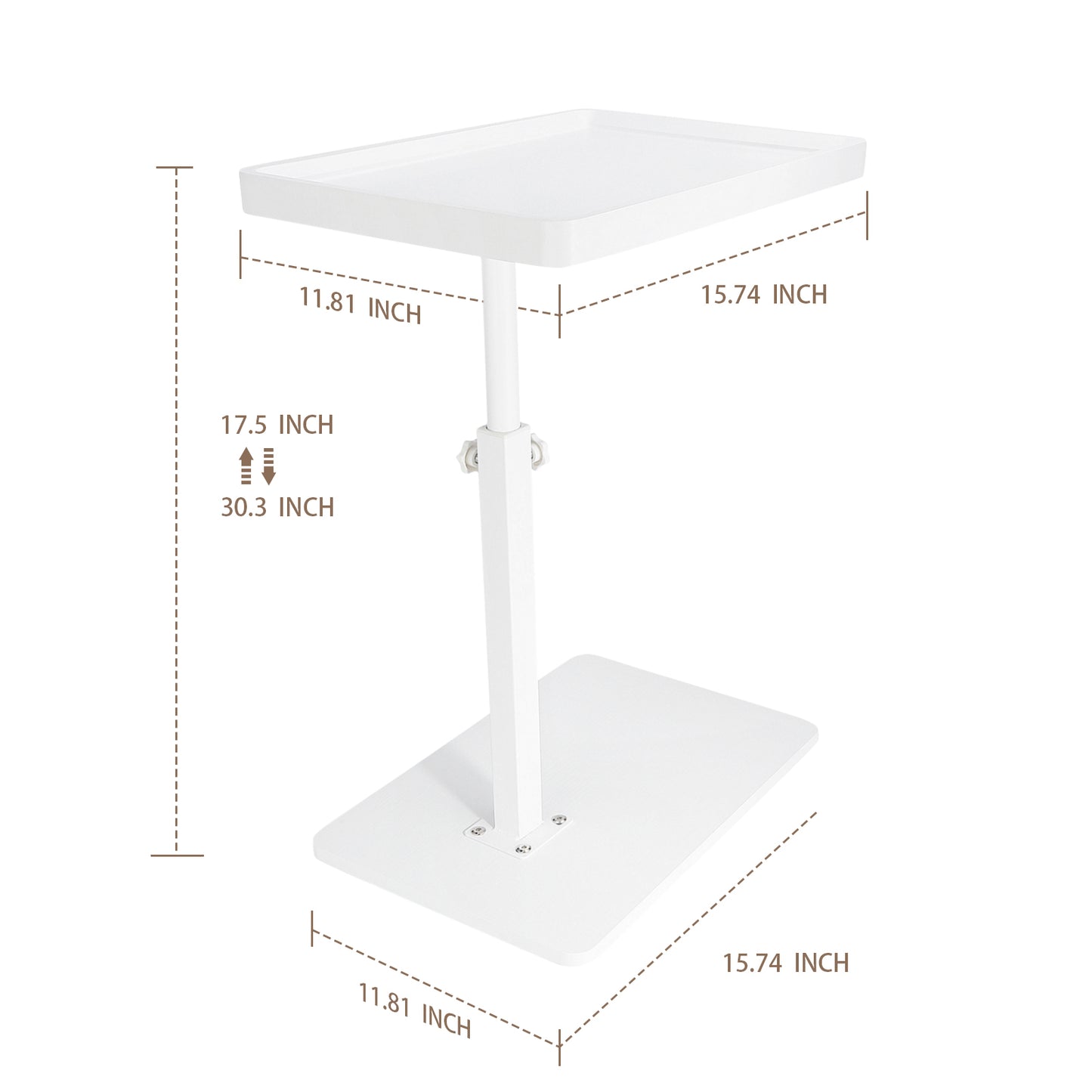 Ljustra C-Shaped Sofa Side Table Mobile Storage Small Corner Table