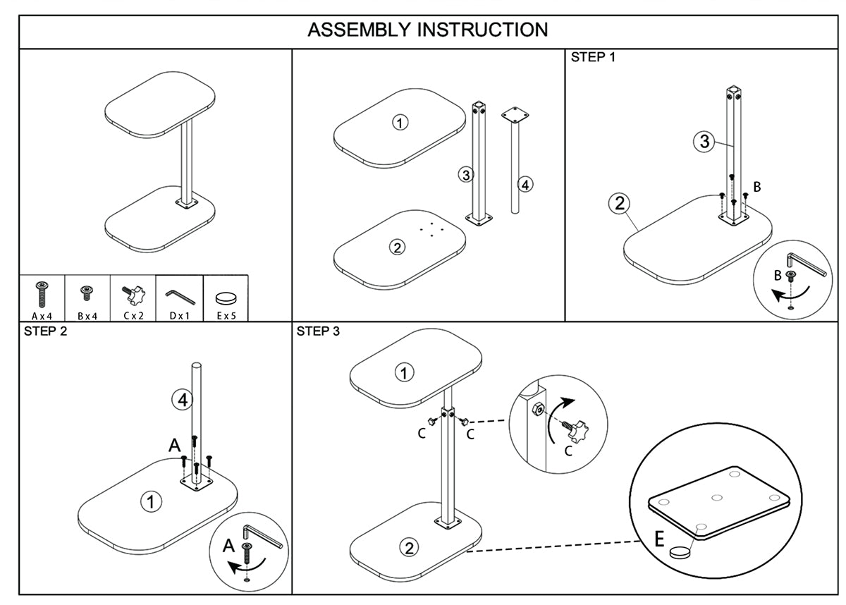 Adjustable Laptop Desk Rolling Cart Overbed Bedside Table 360° Rotatable