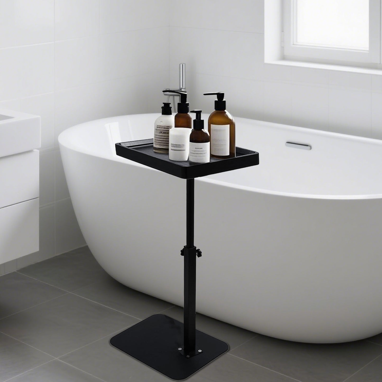 Adjustable Laptop Desk Rolling Cart Overbed Bedside Table 360° Rotatable