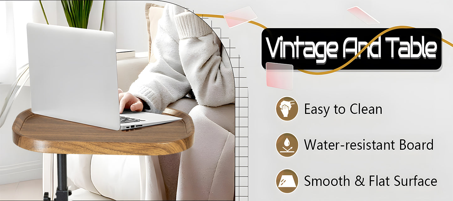 Height Adjustable Rotatable Home Office Desk Easy Clean Side Table