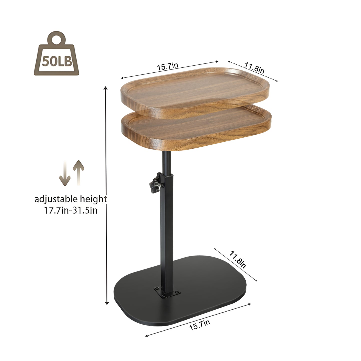 Height Adjustable Rotatable Home Office Desk Easy Clean Side Table