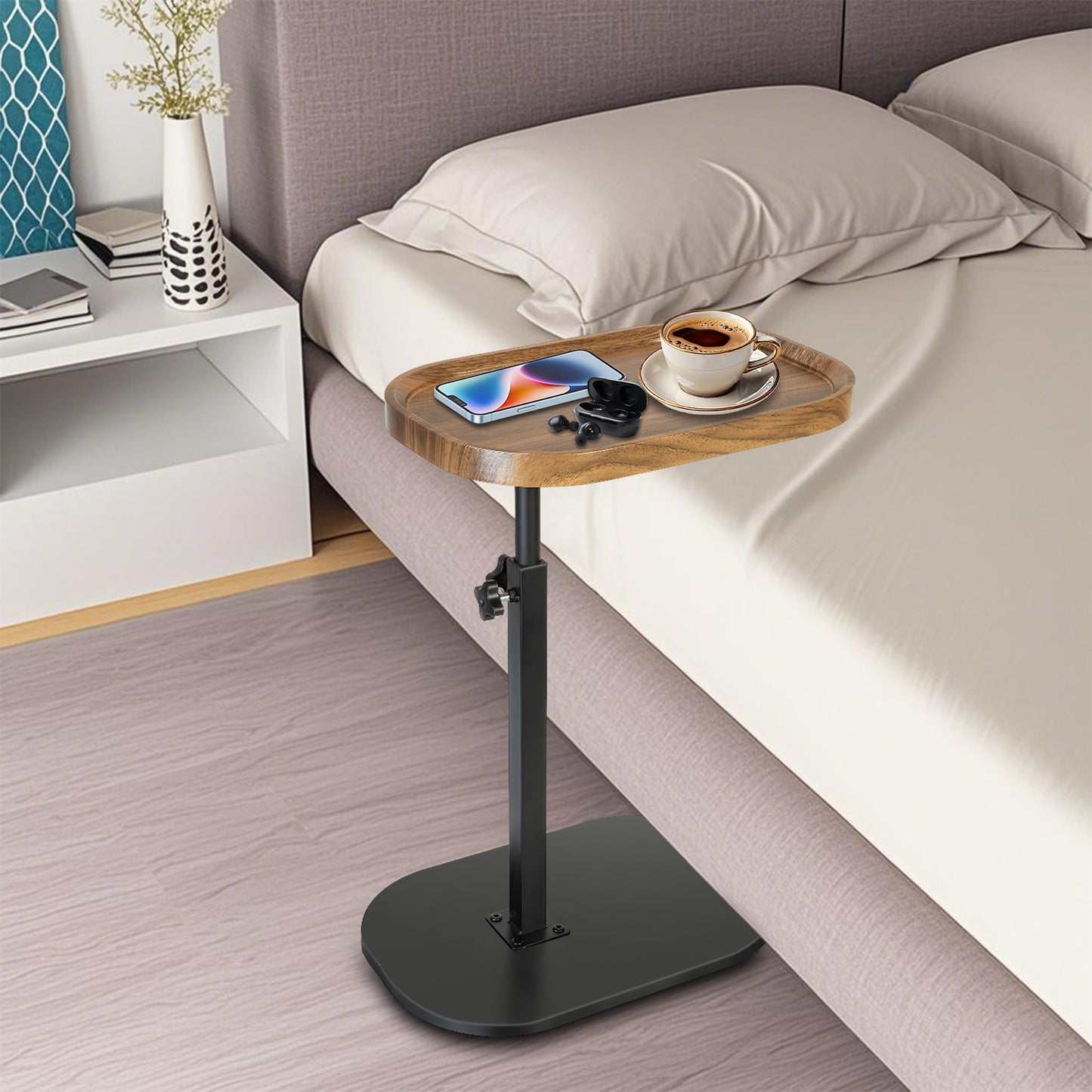 Height Adjustable Rotatable Home Office Desk Easy Clean Side Table