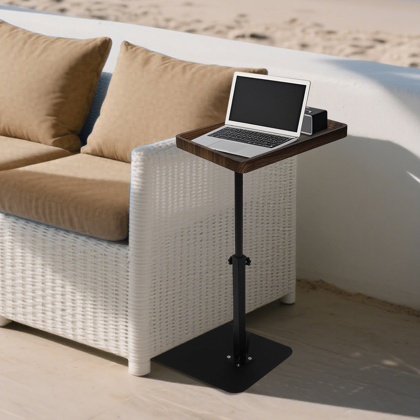 Adjustable Laptop Desk Rolling Cart Overbed Bedside Table 360° Rotatable