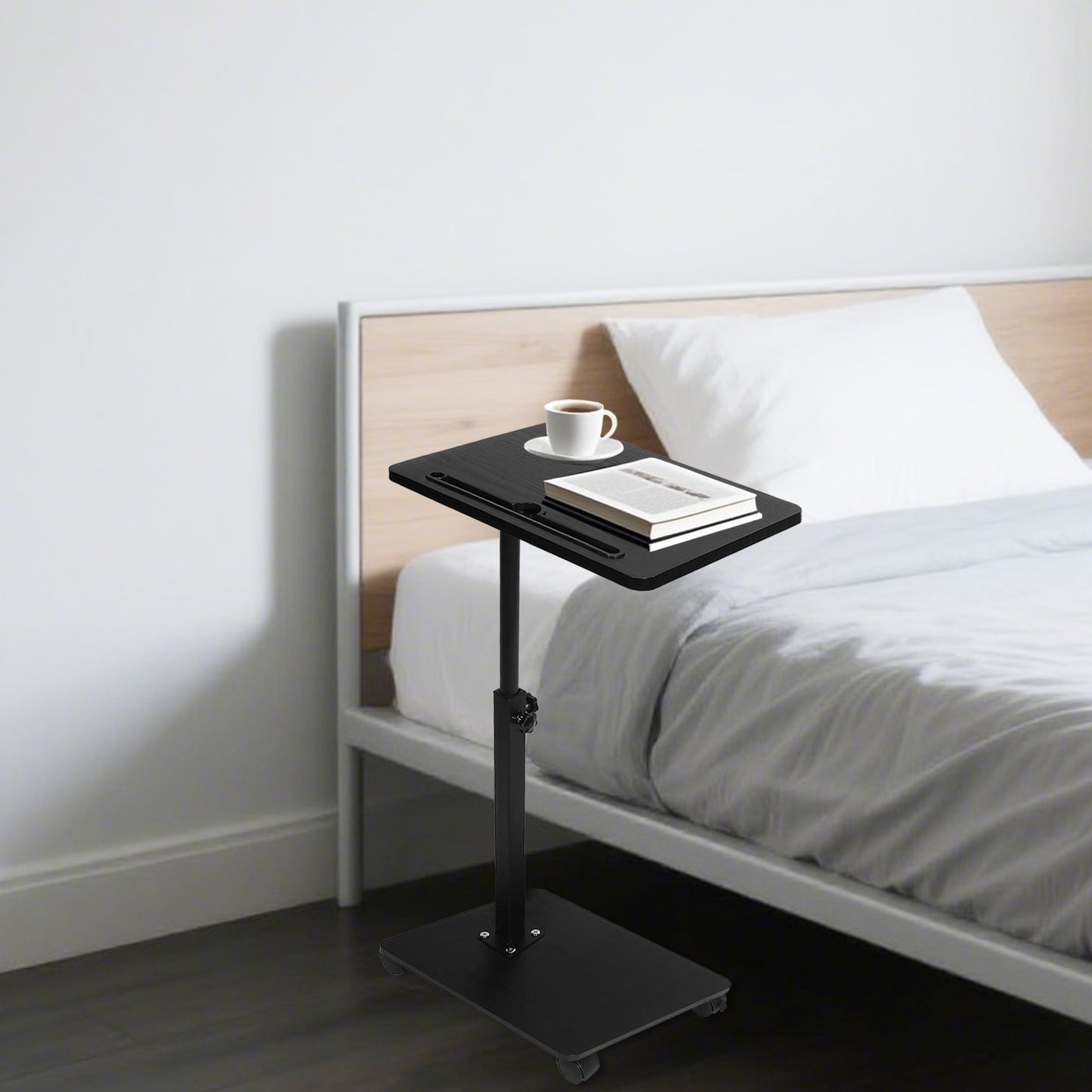 Adjustable Laptop Desk Rolling Cart Overbed Bedside Table 360° Rotatable