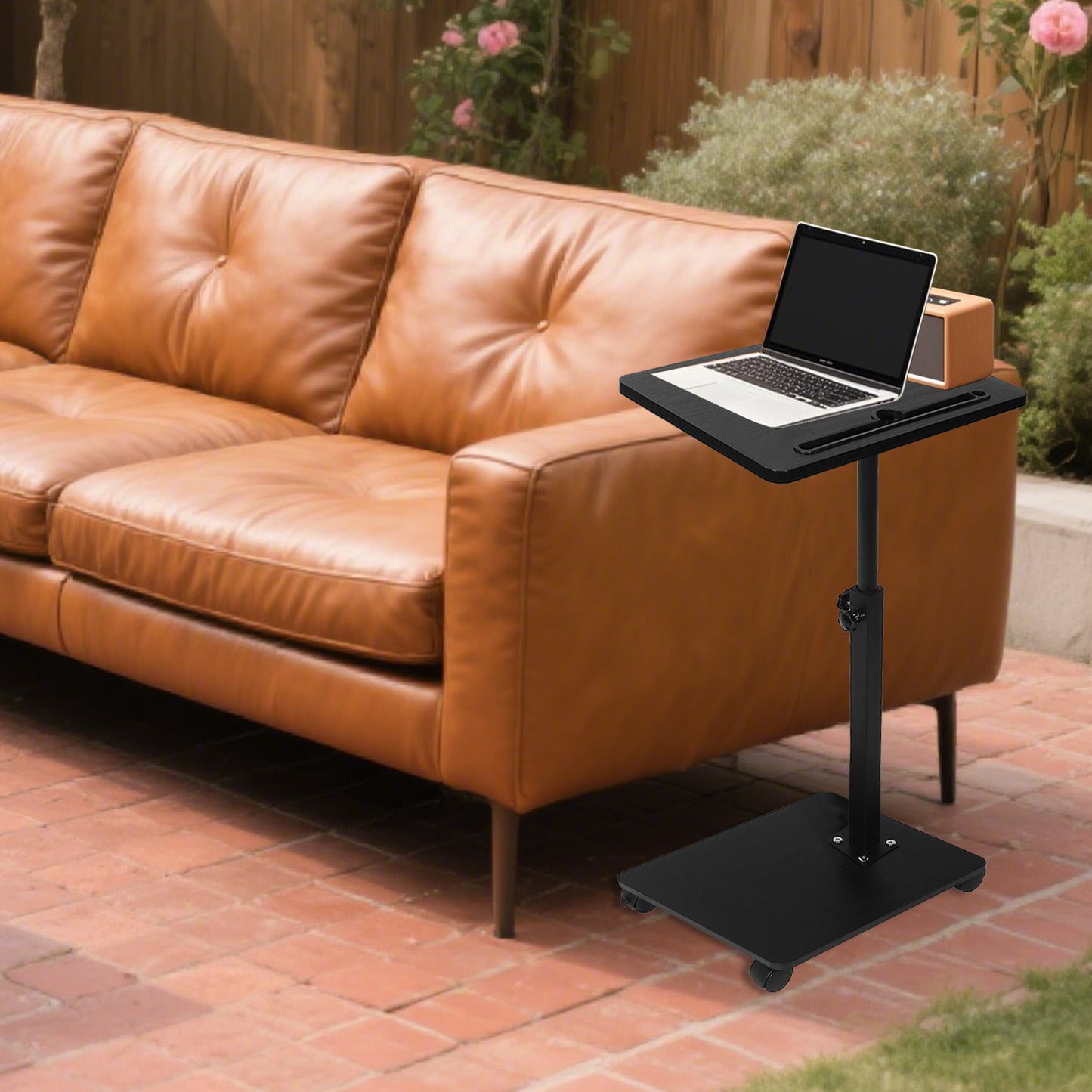 Adjustable Laptop Desk Rolling Cart Overbed Bedside Table 360° Rotatable