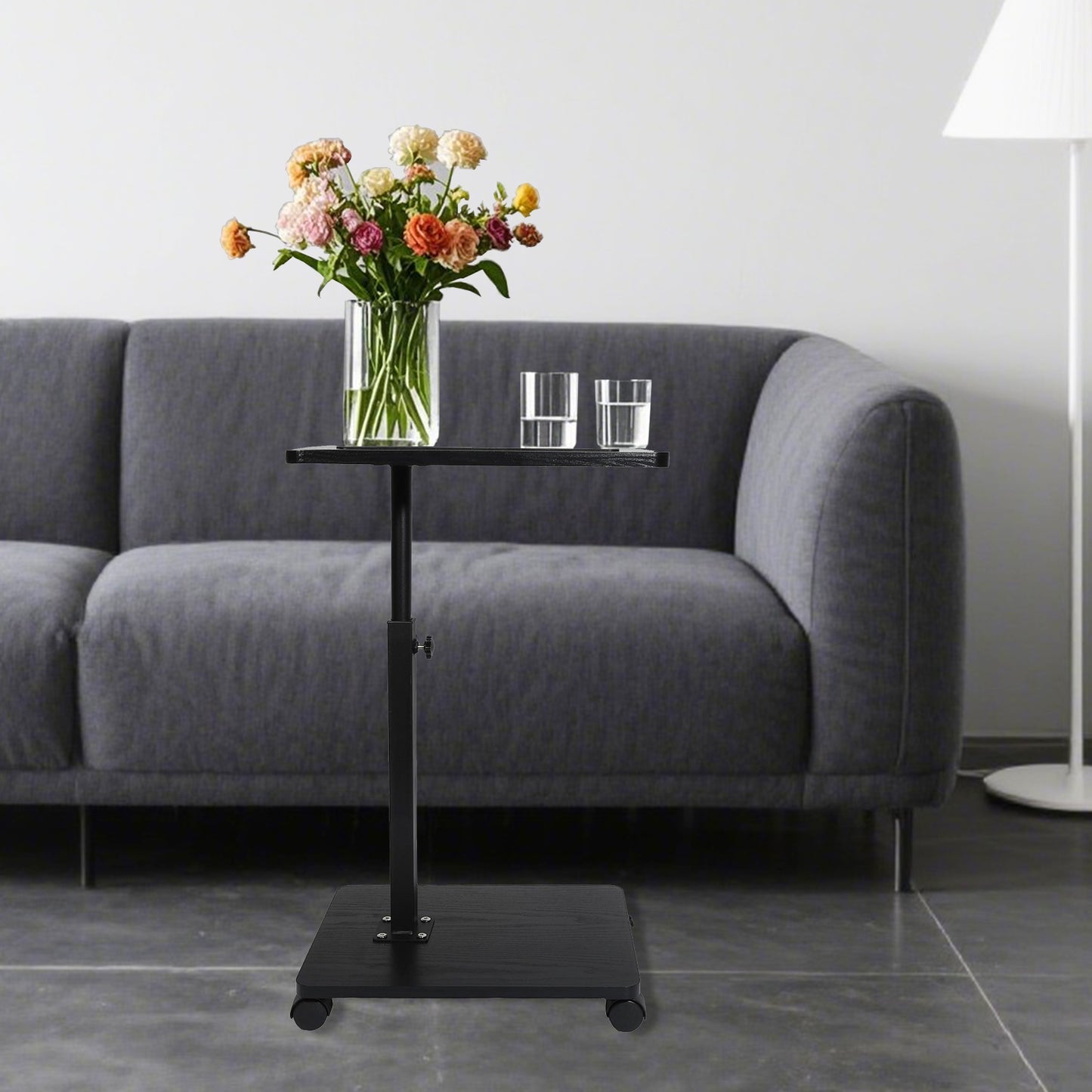 Adjustable Laptop Desk Rolling Cart Overbed Bedside Table 360° Rotatable