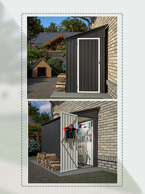 Ljustra 4x8 Metal Outdoor Storage Shed Waterproof Garden Cabinet