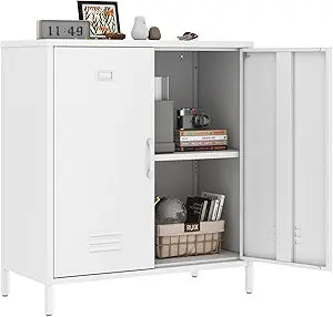 Metal Storage Cabinet 2 Door Steel Locker Sideboard Buffet Console Table