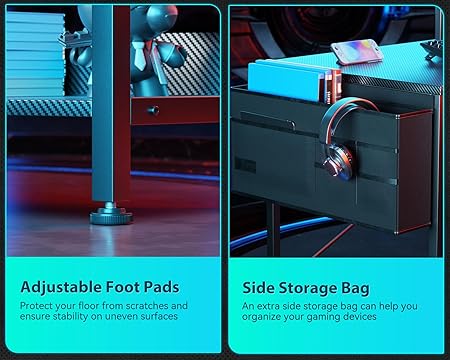 L Shaped Gaming Computer Desk with Power Outlets Corner Desk Small Space