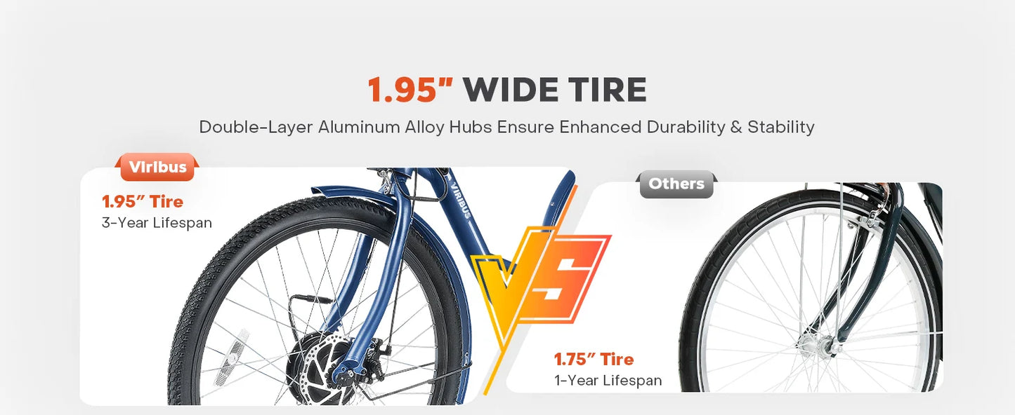 24'' 26'' Electric Tricycle for Adults 350W Motor 7 Speed Trike