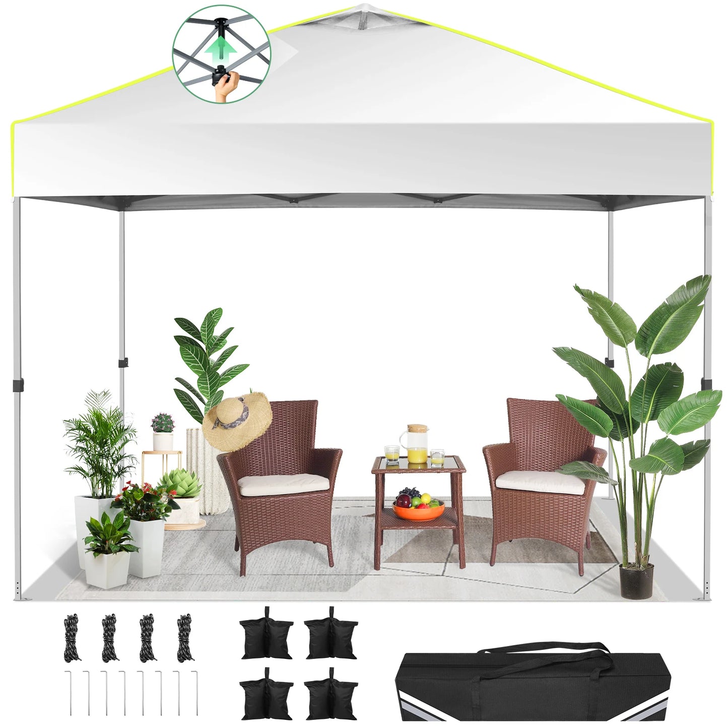 10x10 FT Pop Up Canopy Tent Waterproof Outdoor Event Party Tent