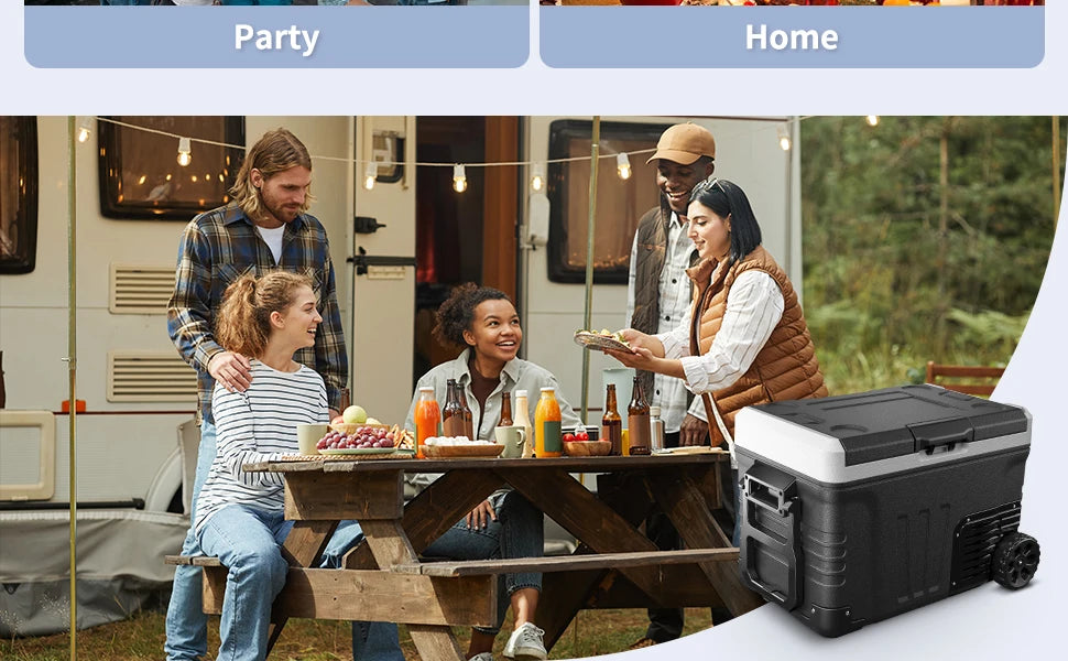 SIMZLIFE 50L Car Refrigerator Portable Freezer Electric Cooler 12V 24V