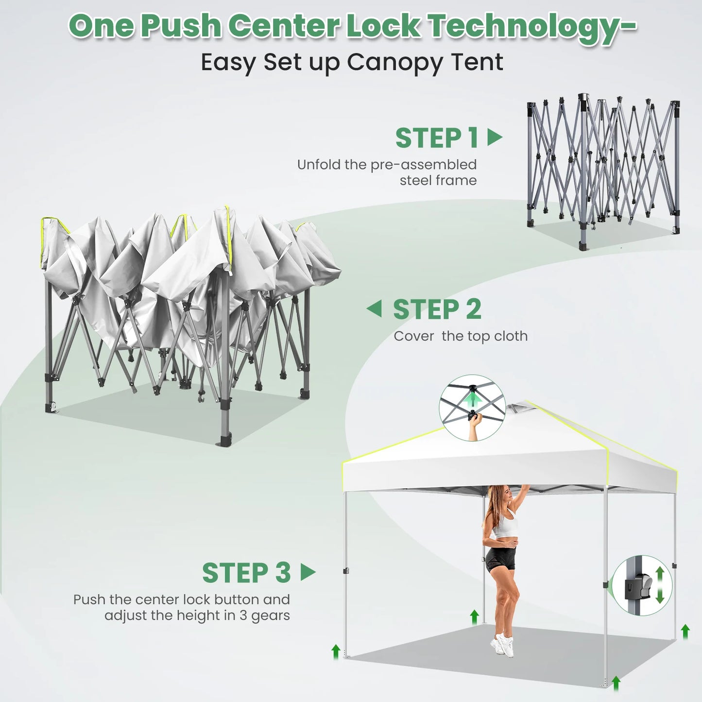 10x10 FT Pop Up Canopy Tent Waterproof Outdoor Event Party Tent