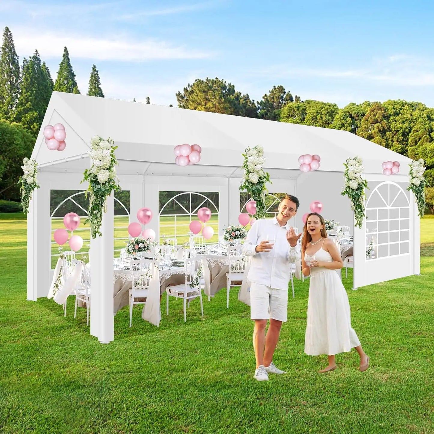 10x20ft Heavy Duty Party Tent Canopy Waterproof Wedding Event Tent