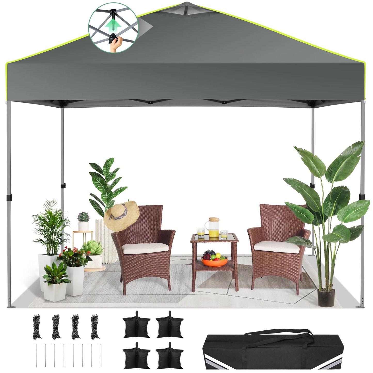 10x10 FT Pop Up Canopy Tent Waterproof Outdoor Event Party Tent