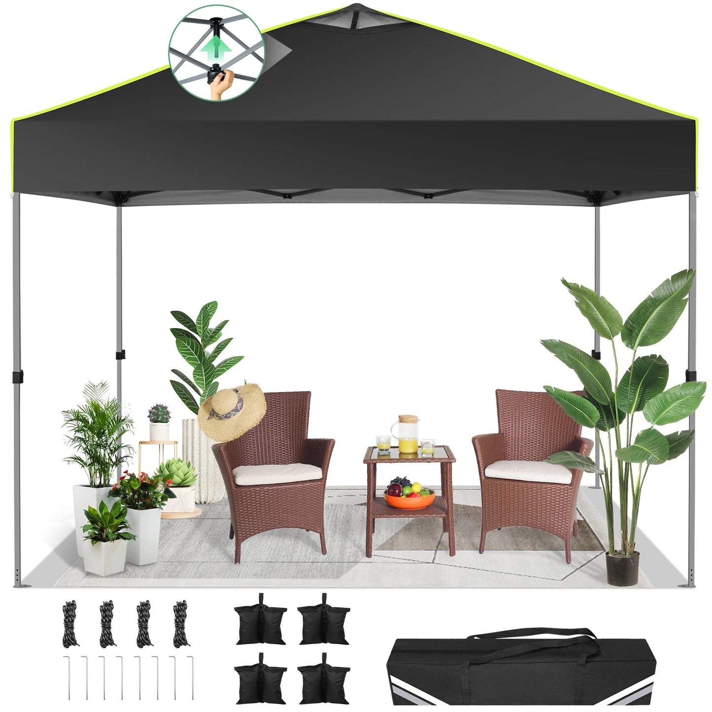 10x10 FT Pop Up Canopy Tent Waterproof Outdoor Event Party Tent