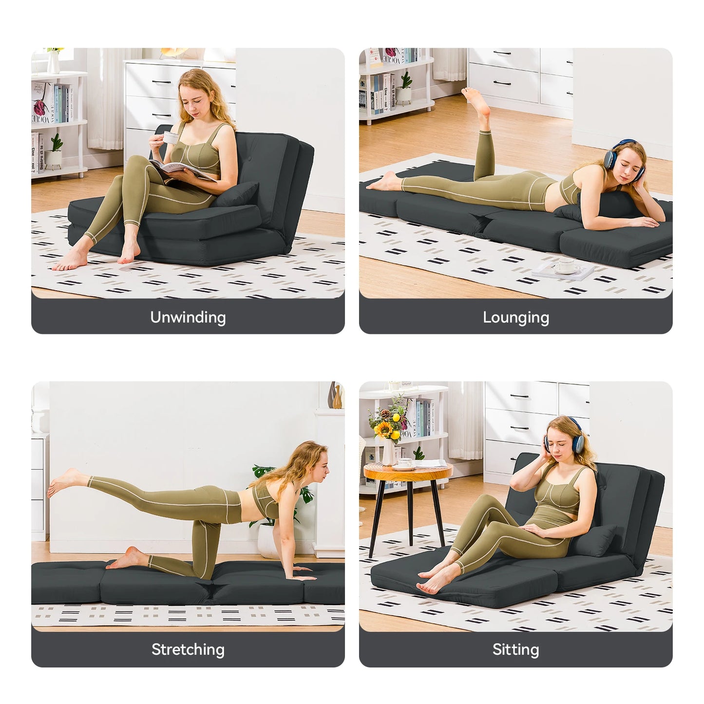 Ljustra Convertible Folding Sofa Bed Sleeper Chair Modern Living Room