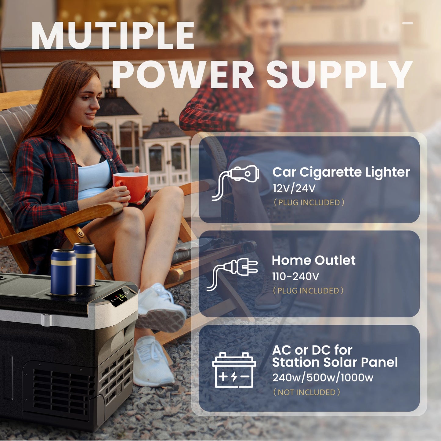 Ljustra 22QT Portable 12V Refrigerator Compressor Cooler for RV Truck