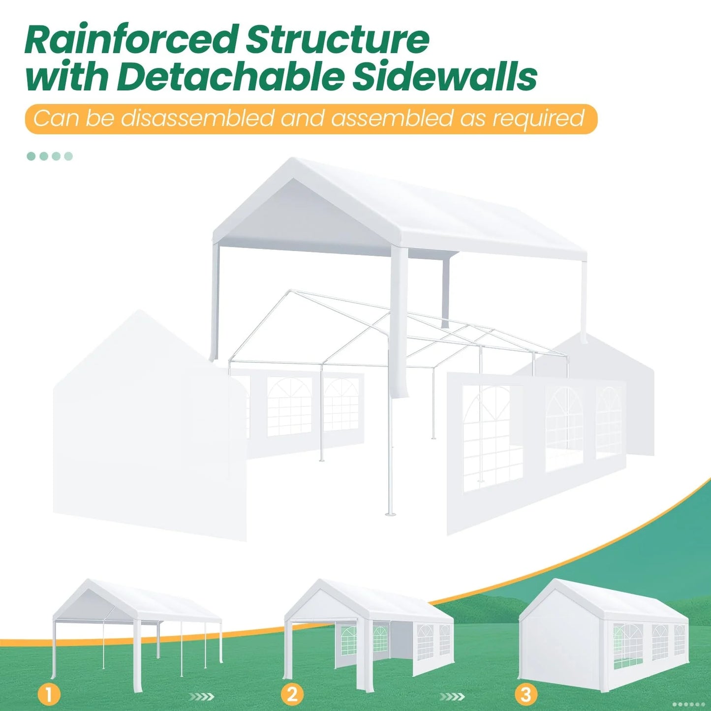 10x20ft Heavy Duty Party Tent Canopy Waterproof Wedding Event Tent