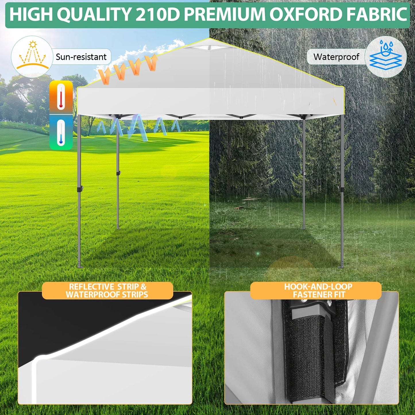 10x10 FT Pop Up Canopy Tent Waterproof Outdoor Event Party Tent