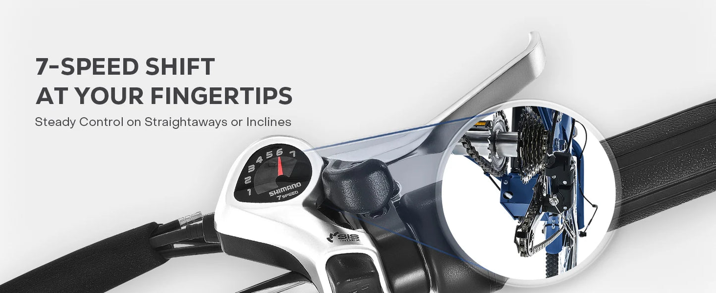 24'' 26'' Electric Tricycle for Adults 350W Motor 7 Speed Trike