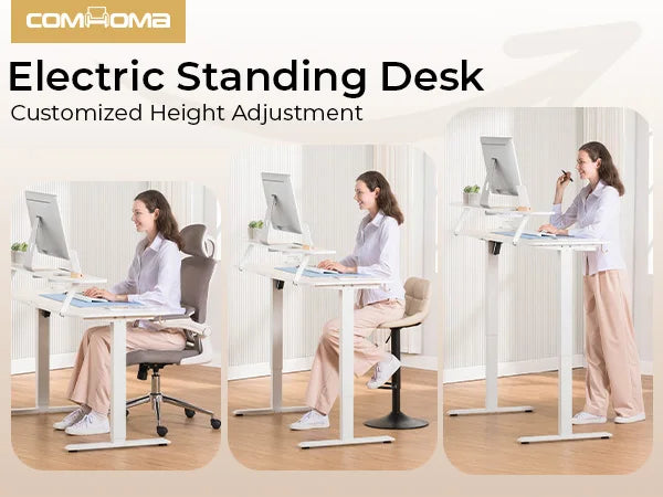 Electric Standing Desk with Drawers Adjustable Ergonomic Home Office