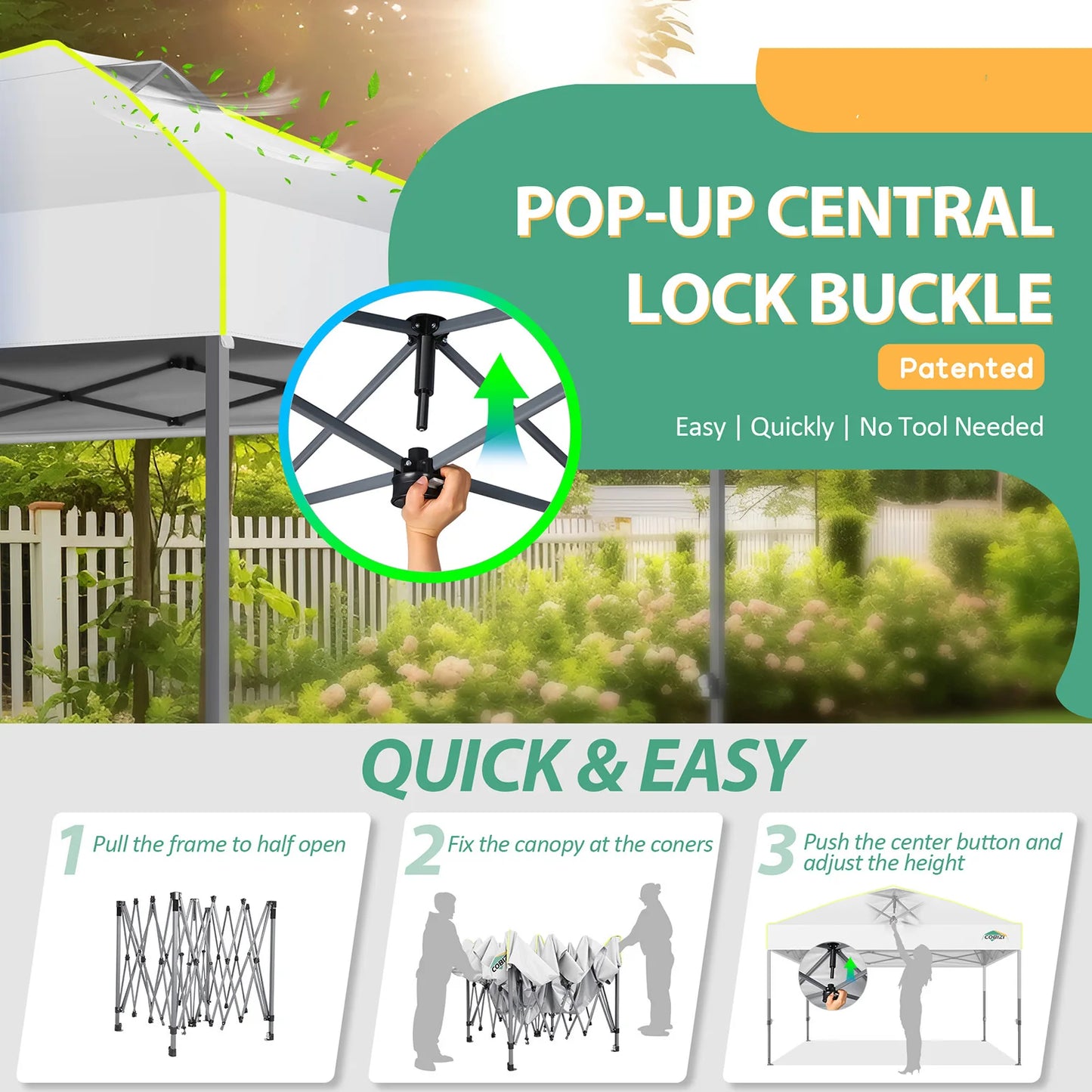 10x10 FT Pop Up Canopy Tent Waterproof Outdoor Event Party Tent