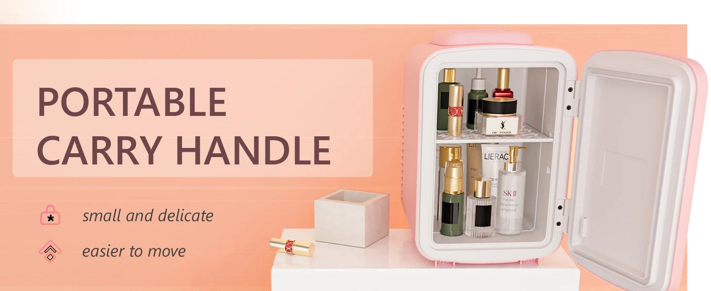 Ljustra 4L Mini Fridge with Freezer Compact Refrigerator for Car Office