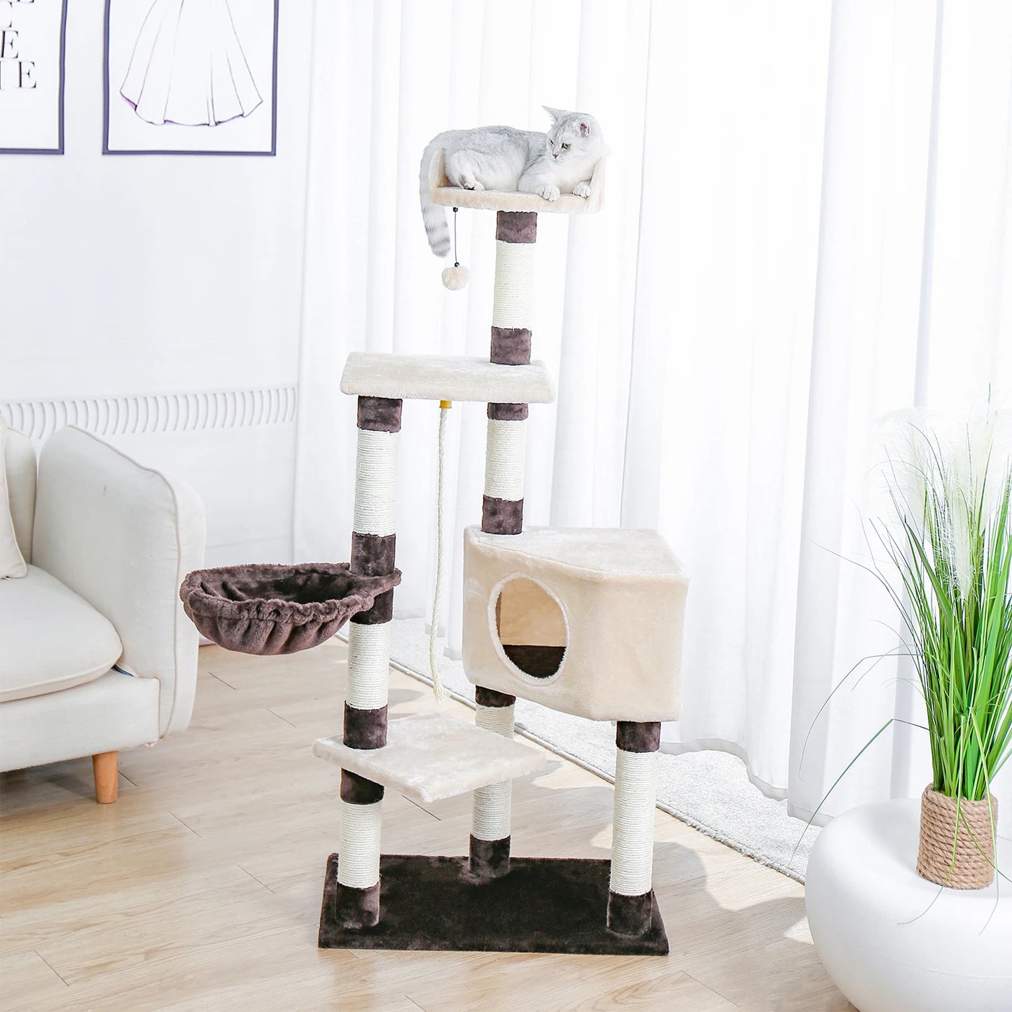 Pet Cat Tree Tower Condo Scratching Post Activity House for Cats