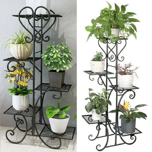 5 Tier Tall Indoor Outdoor Plant Stand Metal Flower Pot Display Rack