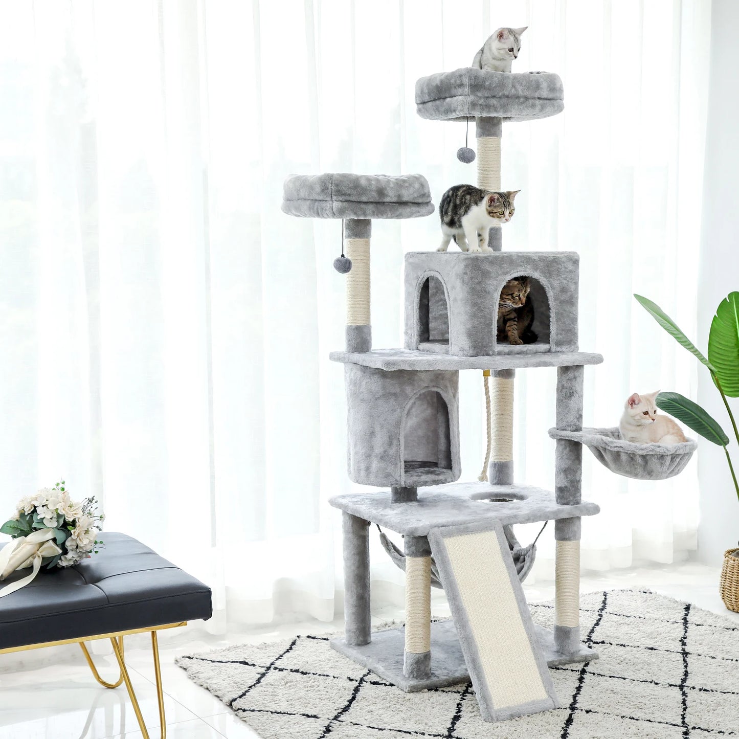 Luxury Cat Climbing Frame Multi-Layer Scratching Post Playground