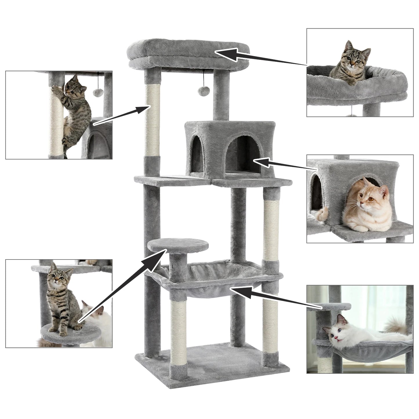 Pet Cat Tree Tower Condo Scratching Post Activity House for Cats