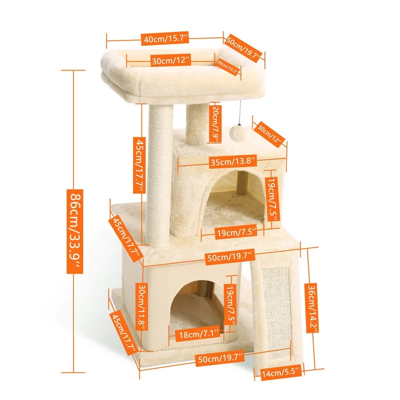 Pet Cat Tree Tower Condo Scratching Post Activity House for Cats