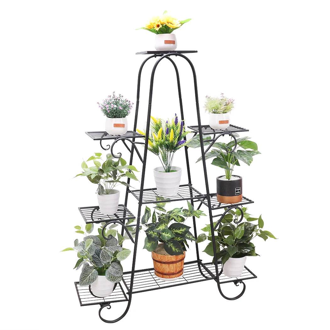 9 Tier Metal Plant Stand Indoor Outdoor Flower Shelf Display Rack