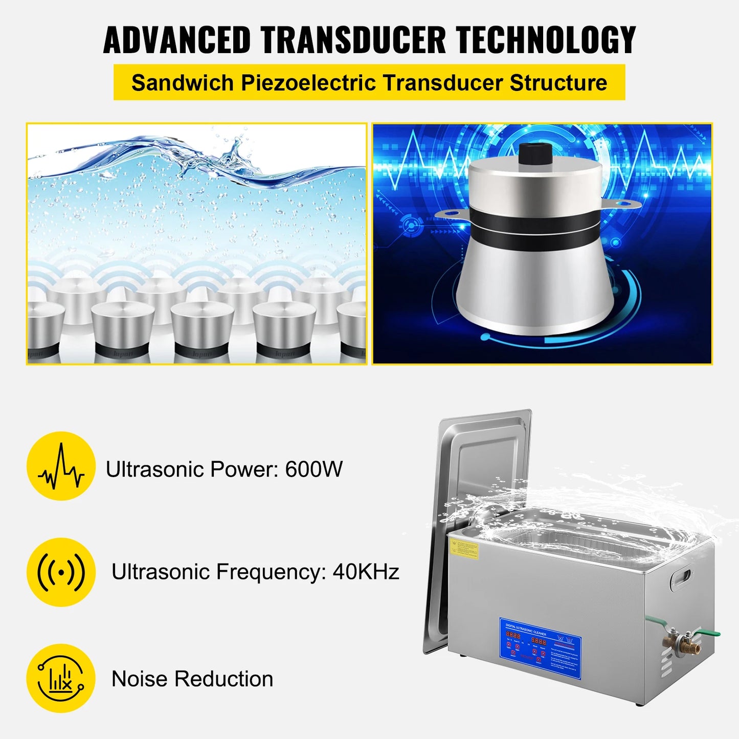 **** Ljustra Ultrasonic Cleaner 1.3-30L Powerful Digital Jewelry Washing Machine