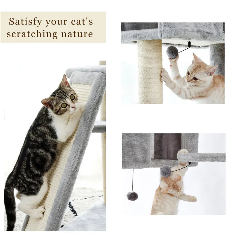 Luxury Cat Climbing Frame Multi-Layer Scratching Post Playground
