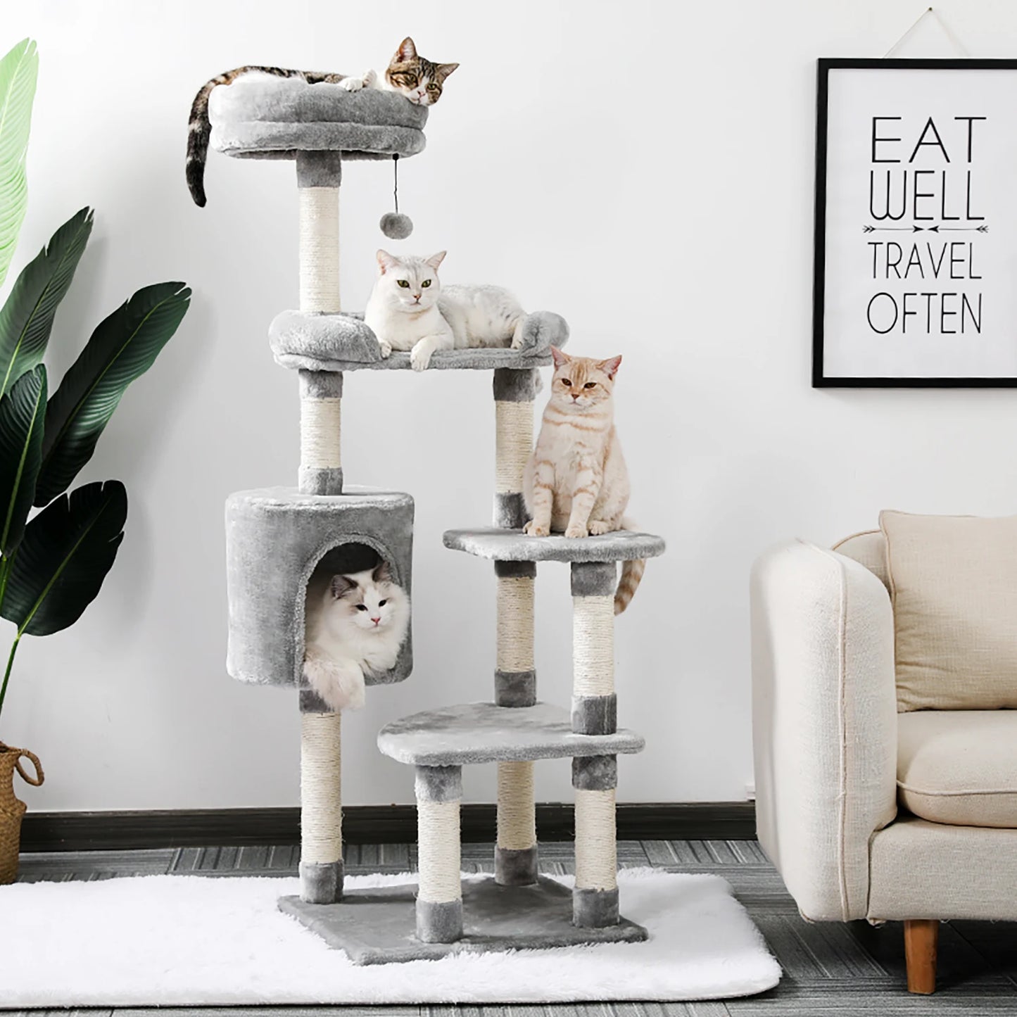 Luxury Cat Climbing Frame Multi-Layer Scratching Post Playground