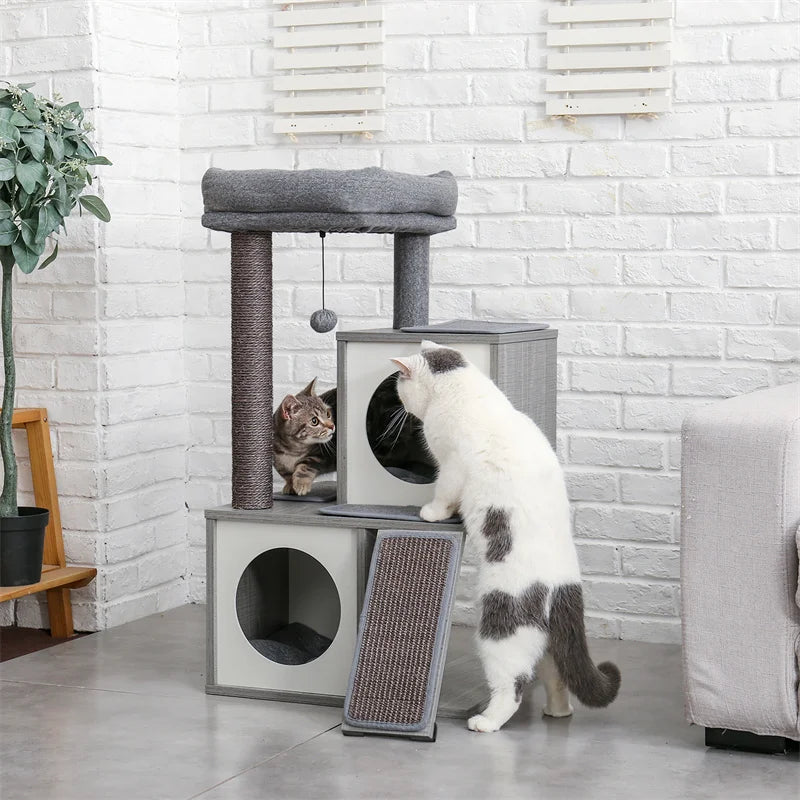 Pet Cat Tree Tower Condo Scratching Post Activity House for Cats