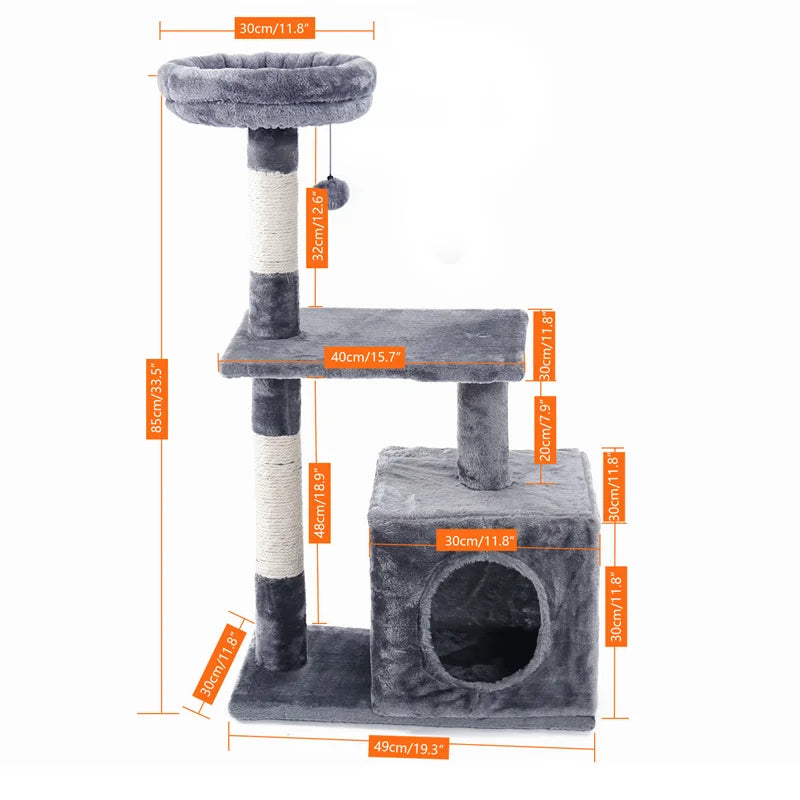 Luxury Cat Climbing Frame Multi-Layer Scratching Post Playground