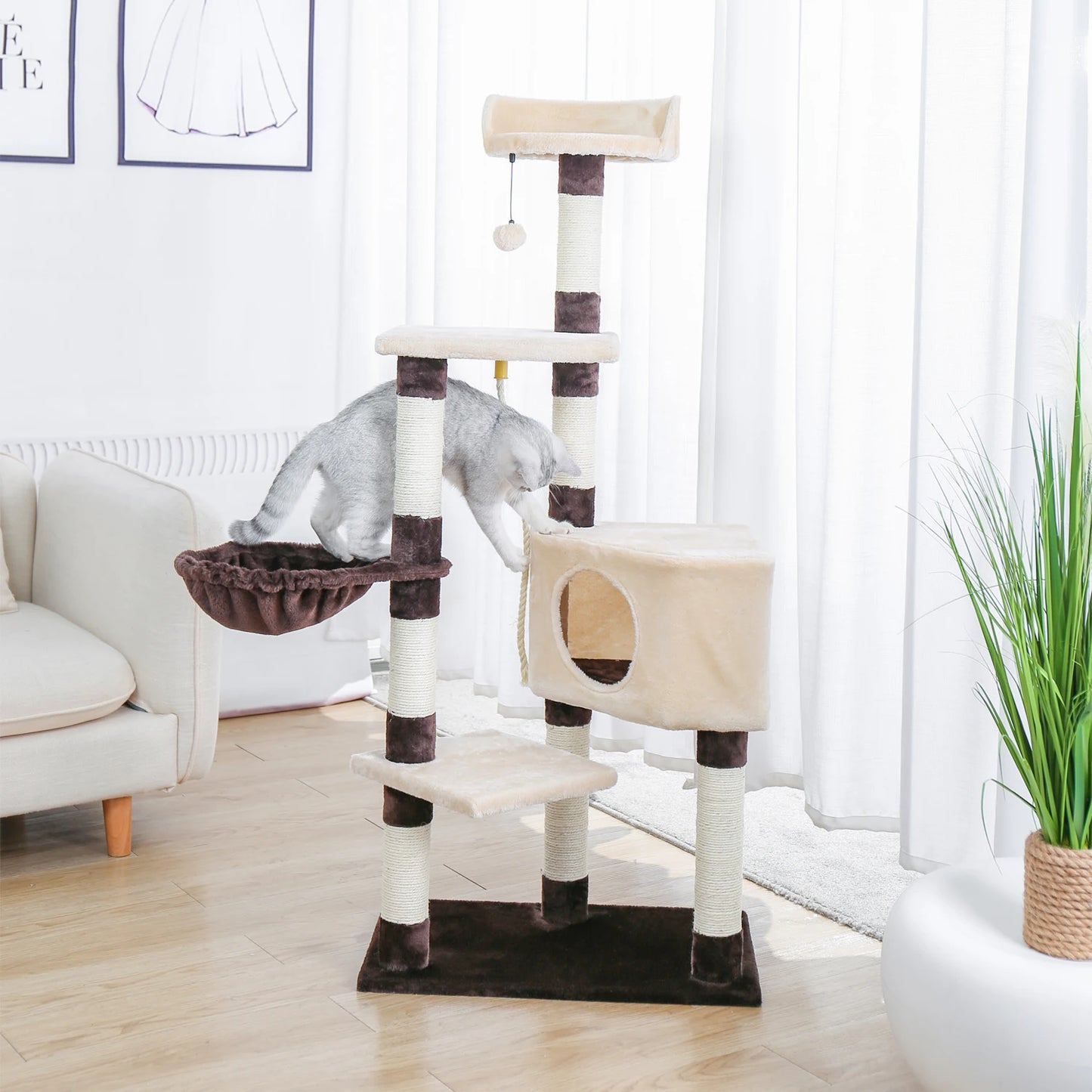 Pet Cat Tree Tower Condo Scratching Post Activity House for Cats