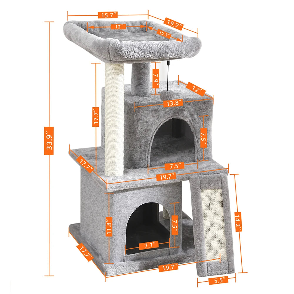 Pet Cat Tree Tower Condo Scratching Post Activity House for Cats