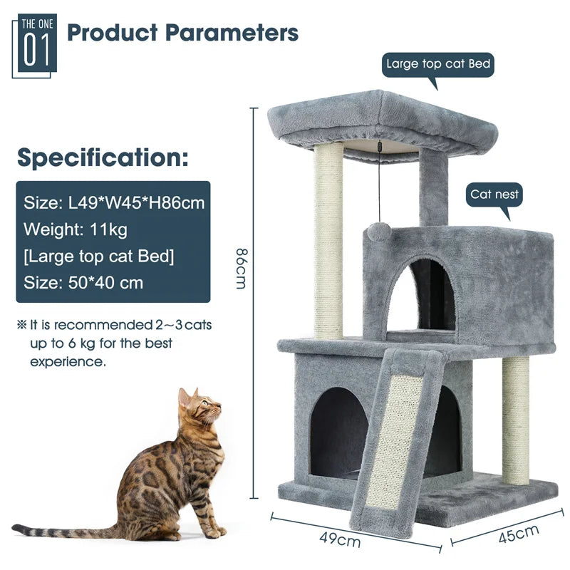 Luxury Cat Climbing Frame Multi-Layer Scratching Post Playground
