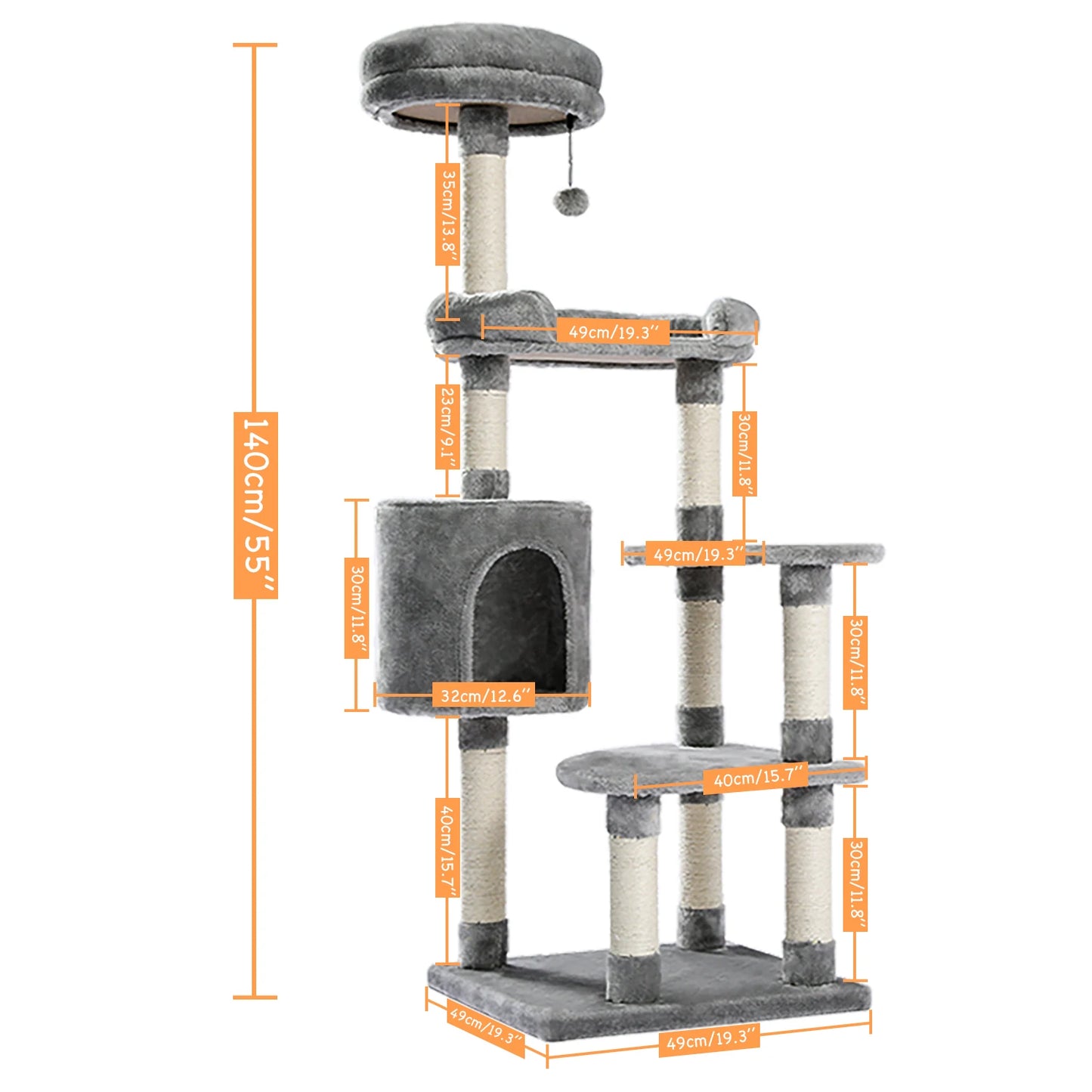Luxury Cat Climbing Frame Multi-Layer Scratching Post Playground