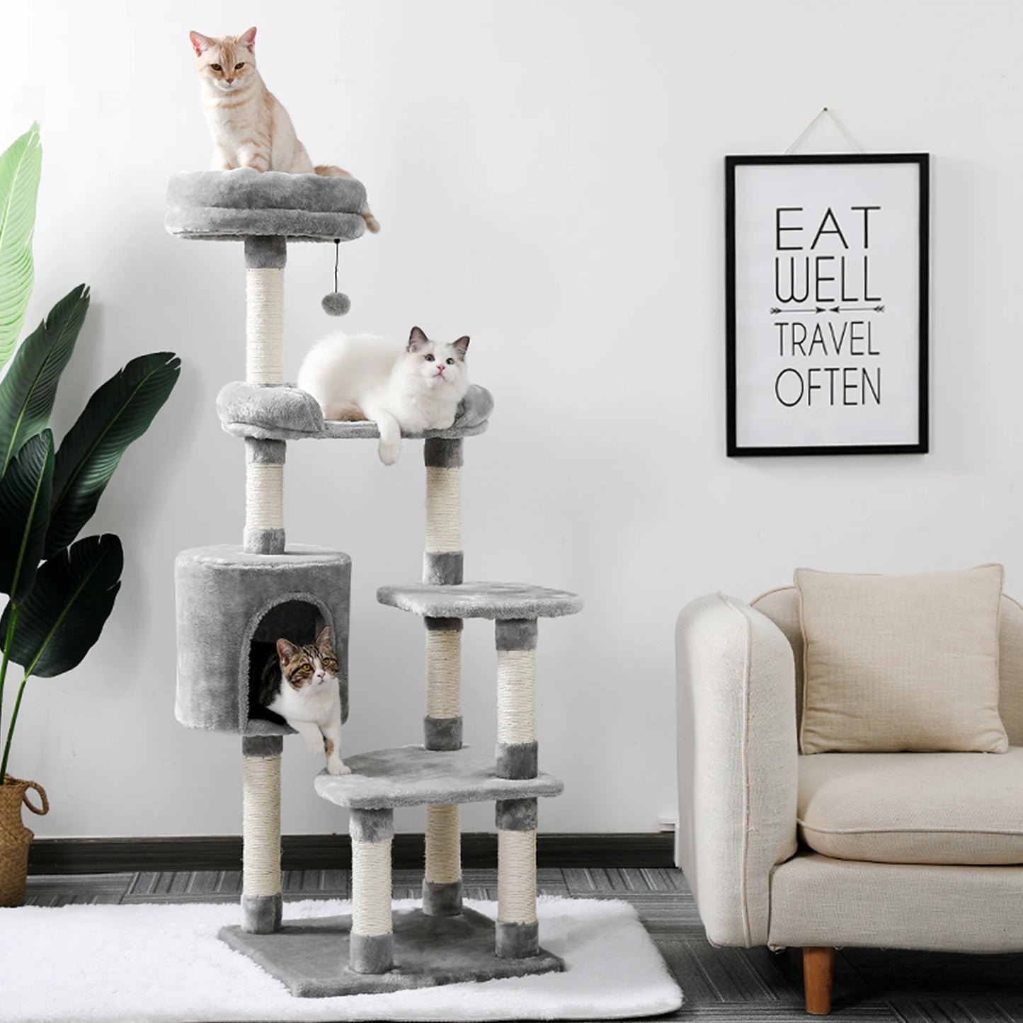 Luxury Cat Climbing Frame Multi-Layer Scratching Post Playground