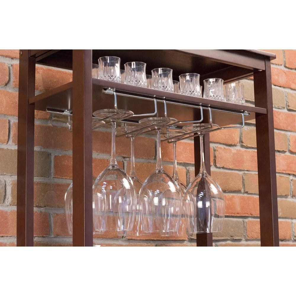 Tall Rectangular Wine Rack 16 Bottles with Glass Holder Storage